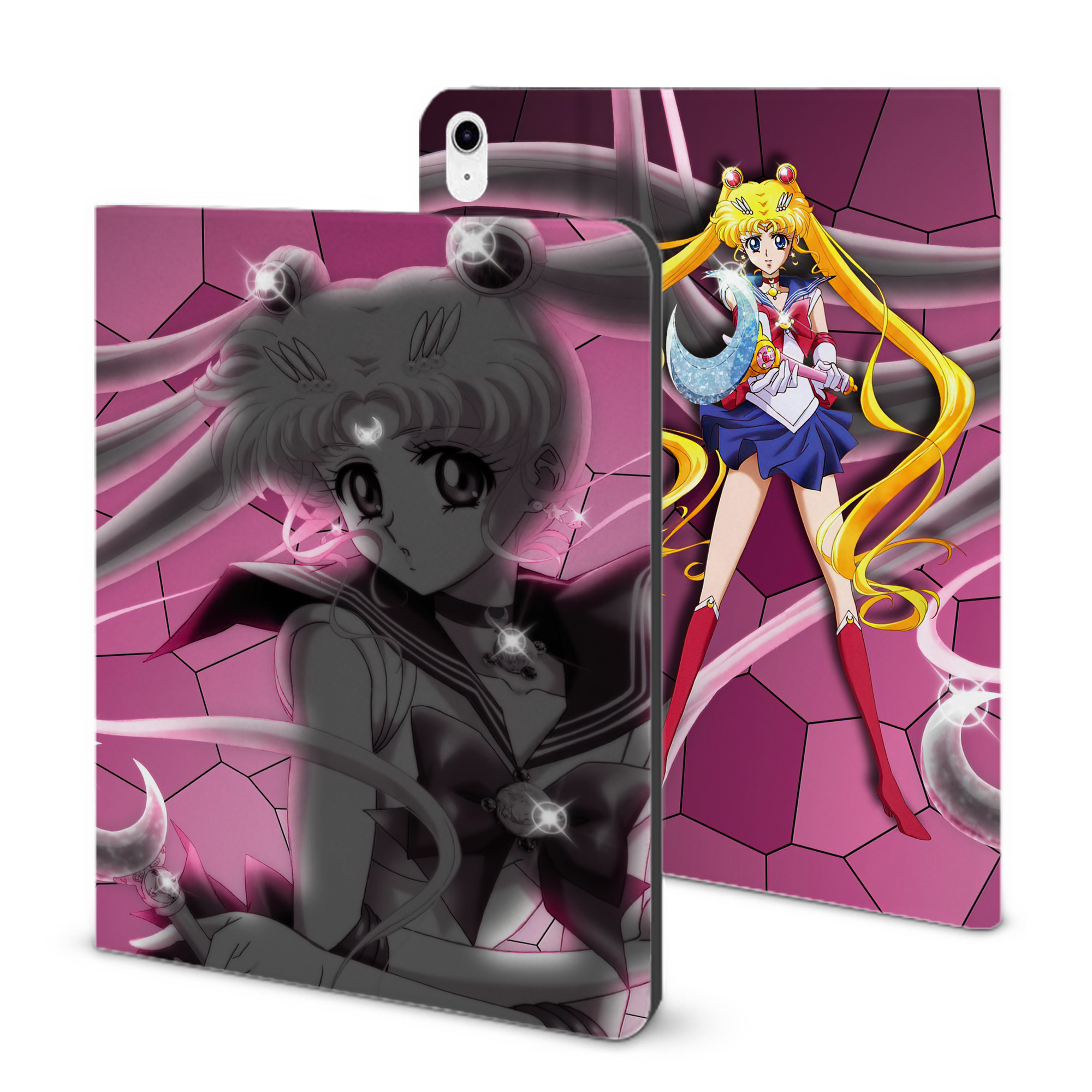 （画像用） 美少女戦士セーラームーン Sailor Moon IPad ケース ブック型 PUレザー TPU 耐衝撃 軽量 薄型 ペン収納なし 全面保護 IPad 各モデル対応